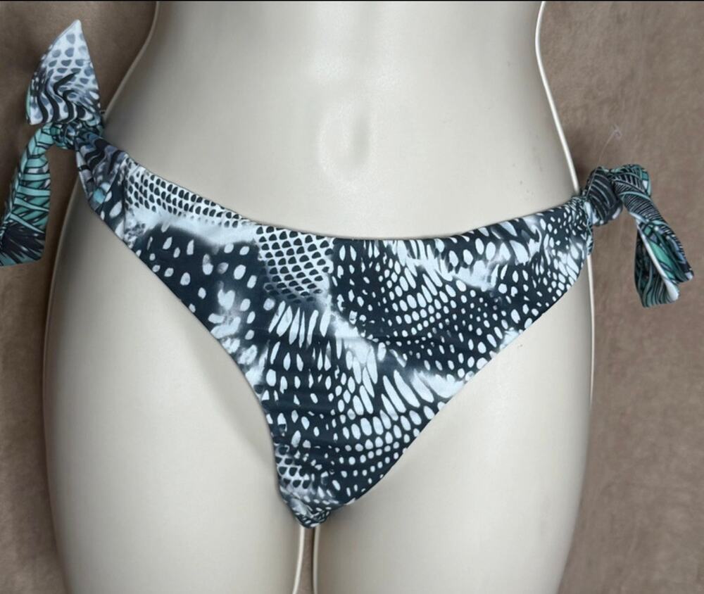Nymos Black And White Tie Side Bikini Bottom Medium(US) M NWT